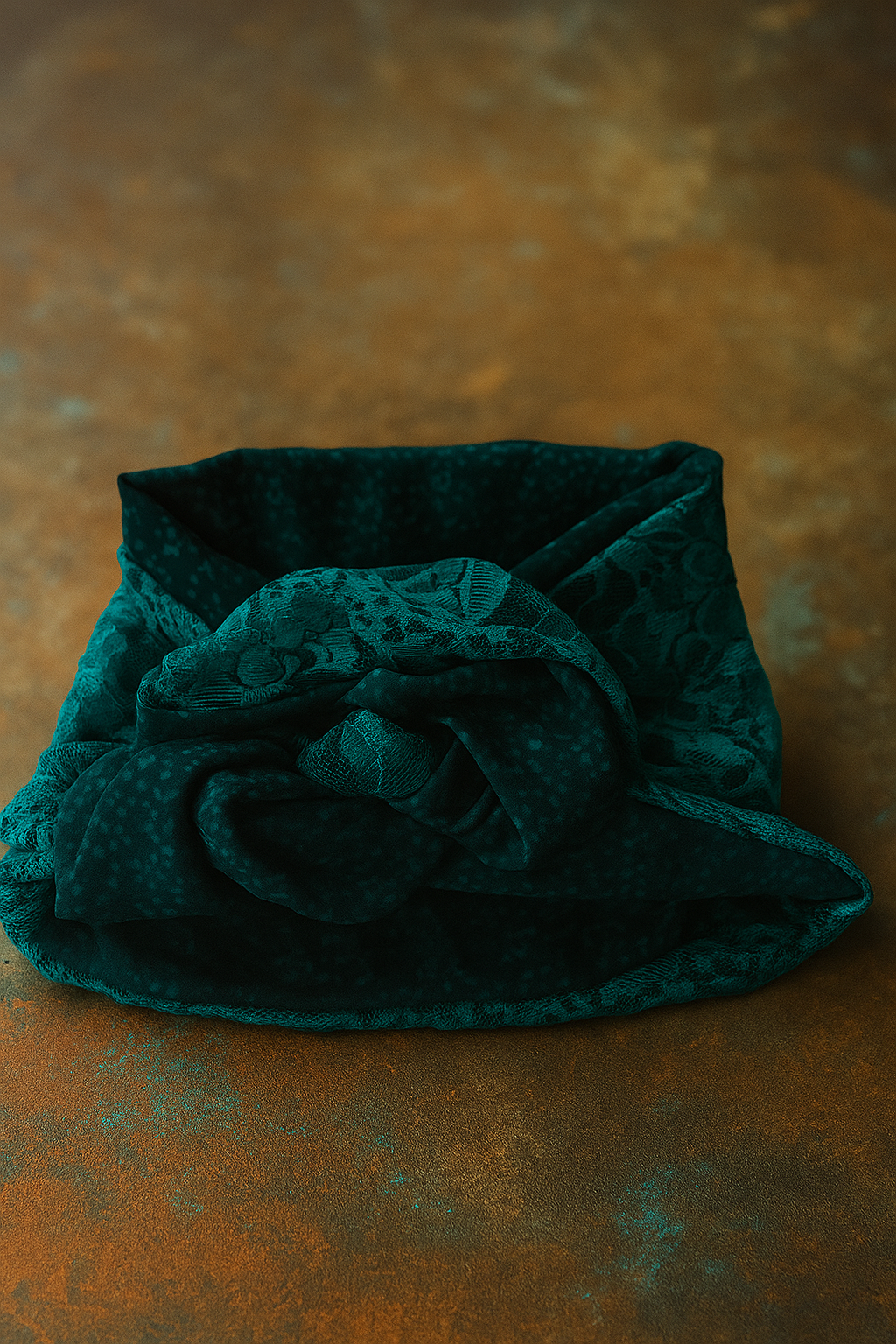 Fascia turbante modellabile Headband-Mezza Capocchia Smeraldo Scuro