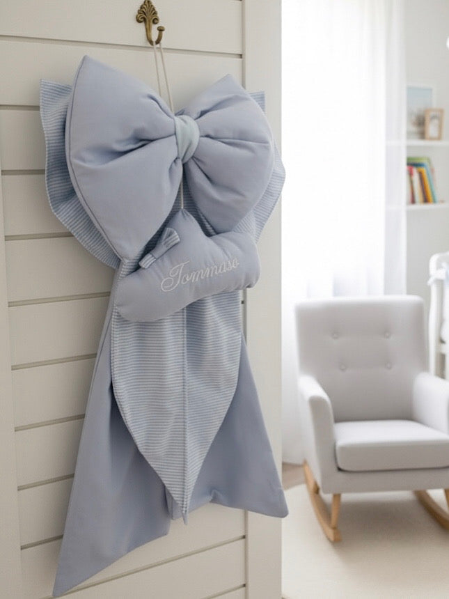 Fiocco nascita nuvola personalizzato – Ricamato