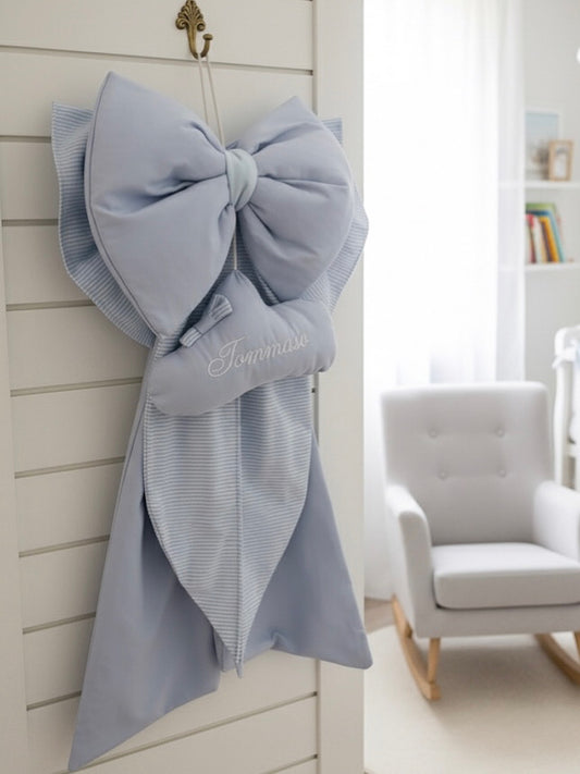 Fiocco nascita nuvola personalizzato – Ricamato