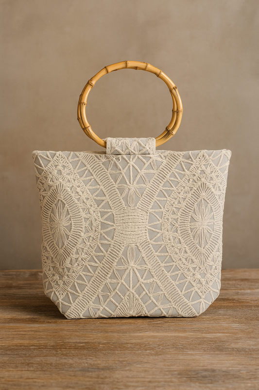 borsa boho chic con manici bamboo