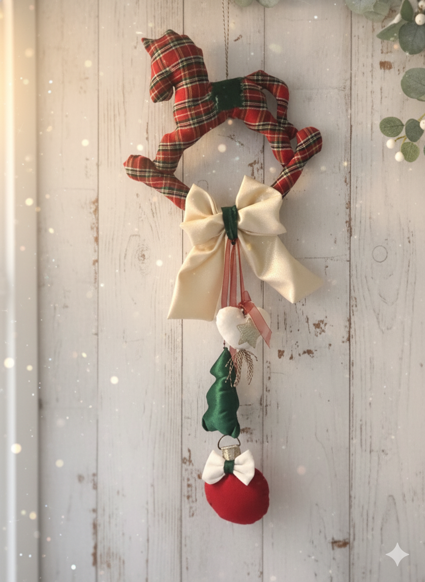 Fiocco Fuori Porta Artigianale Country Chic - Decorazione Ingresso Fatta a Mano