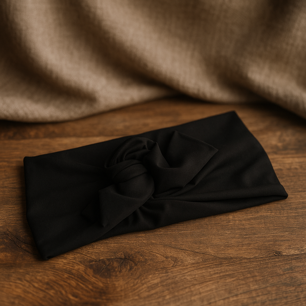 Fascia turbante modellabile nera headband