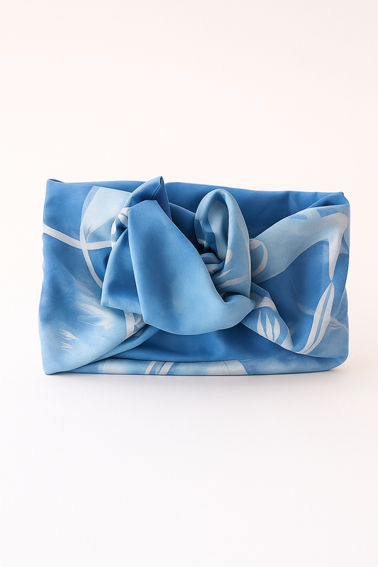 Fascia turbante modellabile Headband-Mezza Capocchia Blu "Maremosso"