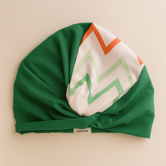 Turbante pronto all’uso- Capoccione“Zig & Verde”