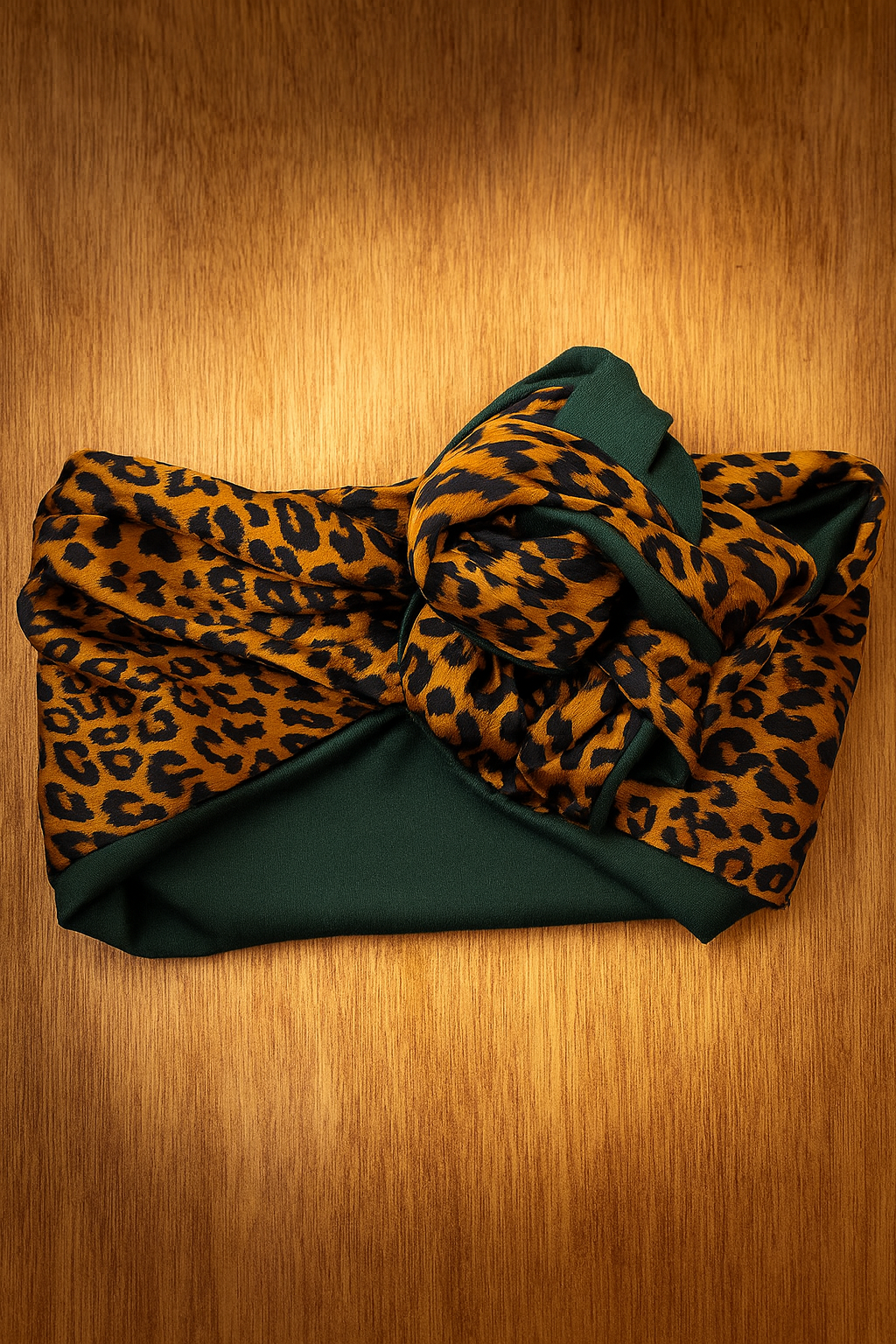 Fascia turbante modellabile doubleface leopardata autunnale– Mezza Capocchia